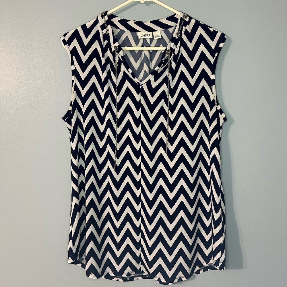 Cato Sleeveless Blouse w built in jewelry